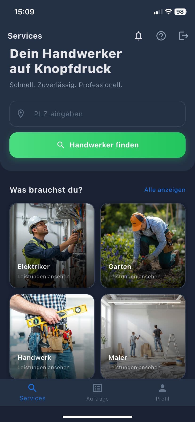VitaminW App zur Suche nach verifizierten Handwerkern